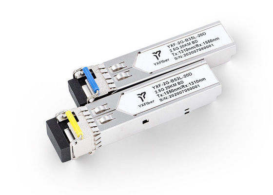 Low EMI 3.3V 20km 2.5G SFP Optical Transceivers